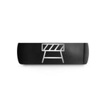 engraved jewelry for her – black tungsten barricade wedding band