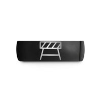 engraved jewelry for her – black tungsten barricade wedding band