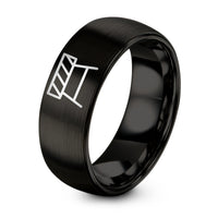 21 Birthday Gift for Her – black tungsten barricade ring