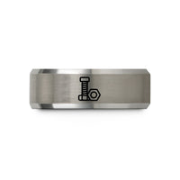personalized jewelry for women – black & grey tungsten bolt nut wedding band
