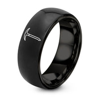 21 Birthday Gift for Her – black tungsten ice axe ring