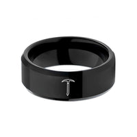 best presents for women – black tungsten ice axe wedding band