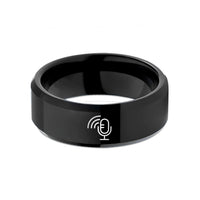 creative present ideas women – black tungsten podcast microphone wedding band