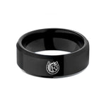 unique birthday presents her – black tungsten horse horseshoe left wedding band