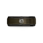 best presents for her – gunmetal & black tungsten horse horseshoe left wedding band