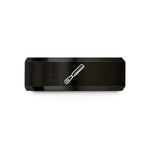 unique present ideas women – black tungsten metal file wedding band