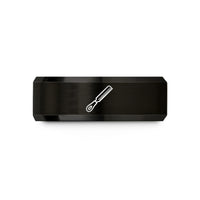 unique present ideas women – black tungsten metal file wedding band