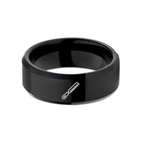 best presents for girlfriend – black tungsten metal file wedding band