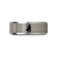 best presents for her – black & gray tungsten shadowy caped figure wedding band