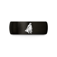 21st birthday ideas women – black tungsten shadowy caped figure wedding band
