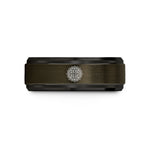 engraved rings for women – gunmetal & black tungsten compass rose mandala wedding band