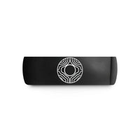 unique ring for women – black tungsten contour circle wedding band