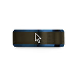 special present for daughter – gunmetal & blue tungsten cursor arrow wedding band