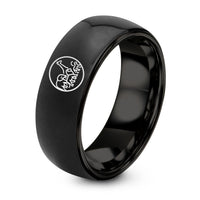 21st Birthday Gift for Daughter – black tungsten parade circle ring