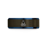 personalized jewelry for daughter – gunmetal & blue tungsten stillness lotus wedding band