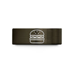 custom rings for women – gunmetal & rose gold tungsten burger wedding band