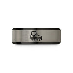 stylish rings for him – black & gray tungsten crampons wedding band