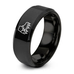 stylish rings for him – black tungsten crampons ring