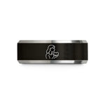 birthday present for her – black & gray tungsten foster mom heart wedding band