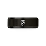 special presents for women – black tungsten search footprints compass wedding band
