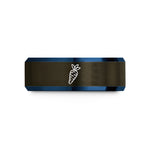 personalized jewelry for her – gunmetal & blue tungsten wasabi root wedding band