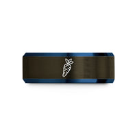 personalized jewelry for her – gunmetal & blue tungsten wasabi root wedding band