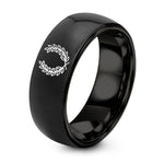 21st Birthday Gift for Him – black tungsten laurel wreath ring