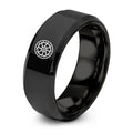 Disc Brake Rotor – Tungsten Wedding Band, 8 mm, Black Comfort-Fit Unisex