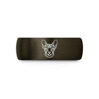 special birthday presents – gunmetal & black tungsten sphynx wedding band