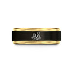 best birthday presents her – black & gold tungsten desert buttes sun wedding band