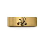 unique presents for her – gold tungsten desert buttes sun wedding band