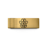 unique presents for women – gold tungsten floral paw wedding band