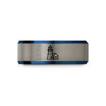 presents for young women – blue & grey tungsten point reyes lighthouse wedding band