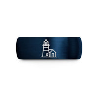 unique presents for her – blue tungsten point reyes lighthouse wedding band