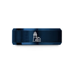 unique presents for her – blue tungsten point reyes lighthouse wedding band