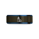 special presents for women – gunmetal & blue tungsten point reyes lighthouse wedding band