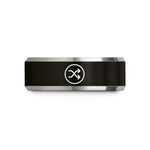 special presents for women – black & gray tungsten shuffle symbol circle wedding band