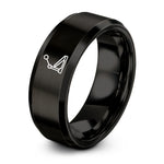 unique present for him – black tungsten bass drum pedal ring