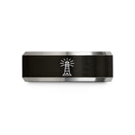 birthday presents for guys – black & grey tungsten beacon tower wedding band