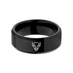 unique presents for him – black tungsten bison wedding band