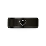 presents for young him – black tungsten purple heart wedding band