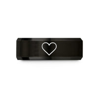 presents for young him – black tungsten purple heart wedding band