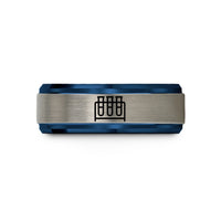 special presents for him – blue & gray tungsten test tube rack wedding band