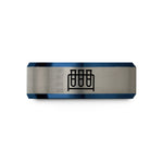 special presents for him – blue & grey tungsten test tube rack wedding band