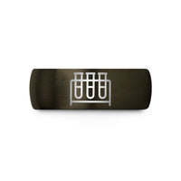 personalized presents for him – gunmetal & blue tungsten test tube rack wedding band