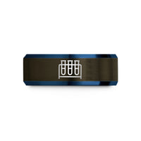 cool presents for guys – gunmetal & blue tungsten test tube rack wedding band