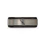 unique birthday presents her – black & gray tungsten fillet knife wedding band