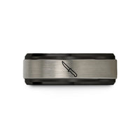 unique birthday presents her – black & gray tungsten fillet knife wedding band