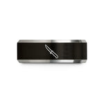tungsten rings for her – black & gray tungsten fillet knife wedding band