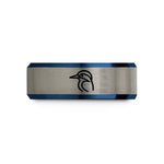 birthday presents for her – black & blue & gray tungsten kingfisher wedding band